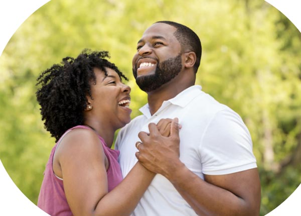 Couple smiling